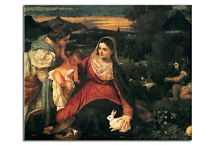 Madonna and Child with St. Catherine and a Rabbit zs18345 - Tizian obraz