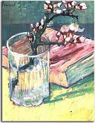 Vincent van Gogh Obraz - Blossoming Almond Branch in a Glass with a Book zs18379