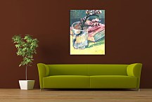 Vincent van Gogh Obraz - Blossoming Almond Branch in a Glass with a Book zs18379