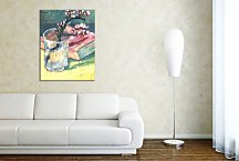 Vincent van Gogh Obraz - Blossoming Almond Branch in a Glass with a Book zs18379