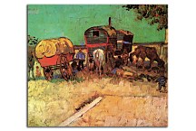 Vincent van Gogh Obraz - Encampment of Gypsies with Caravans zs18387
