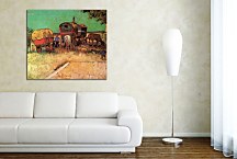 Vincent van Gogh Obraz - Encampment of Gypsies with Caravans zs18387