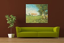 Reprodukcie Vincent van Gogh - Farmhouse in a Wheat Field zs18389