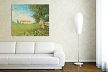 Reprodukcie Vincent van Gogh - Farmhouse in a Wheat Field zs18389