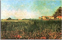 Farmhouses in a Wheat Field Near Arles zs18391 - Vincent van Gogh obraz
