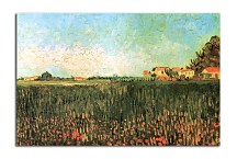 Farmhouses in a Wheat Field Near Arles zs18391 - Vincent van Gogh obraz