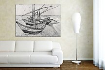 Fishing boats on the Beach at Les Saintes-Maries-de-la-Mer zs18392 - Vincent van Gogh obraz