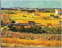 Vincent van Gogh obraz - Harvest at La Crau, with Montmajour in the Background zs18397