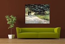 Public Garden with Couple and Blue Fir Tree zs18448 -  Vincent van Gogh obraz