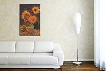 Still Life Vase with Five Sunflowers zs18468 - Reprodukcia Vincent van Gogh
