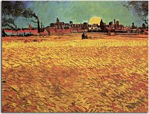 Summer Evening, Wheatfield with Setting sun zs18476 - Reprodukcia Vincent van Gogh