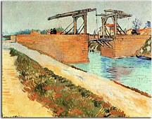 The Langlois Bridge at Arles with Road Alongside the Canal zs18486 - Reprodukcia Vincent van Gogh
