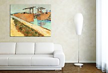 The Langlois Bridge at Arles with Road Alongside the Canal zs18486 - Reprodukcia Vincent van Gogh