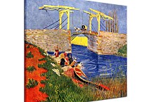 The Langlois Bridge at Arles with Women Washing zs18487 - Reprodukcia Vincent van Gogh