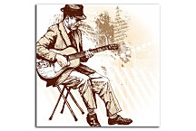 Retro obraz - Gitarista zs24102