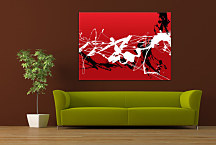 Červený abstraktný obraz na stenu zs24140