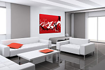 Červený abstraktný obraz na stenu zs24140