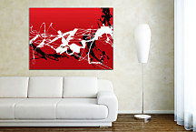 Červený abstraktný obraz na stenu zs24140