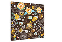 Obraz hnedý s kvietkami zs24161