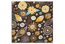 Obraz hnedý s kvietkami zs24161