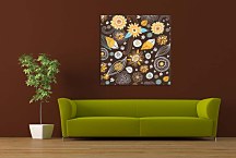 Obraz hnedý s kvietkami zs24161