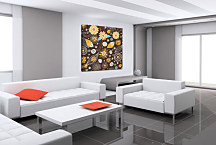 Obraz hnedý s kvietkami zs24161