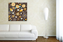 Obraz hnedý s kvietkami zs24161