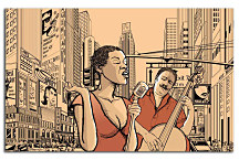 Obraz - Jazzová vokalistka a double bas zs24366