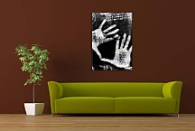 Obraz čierno - biely Dlane zv24384